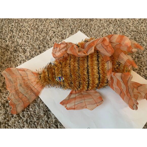 Ganz Webkinz Lionfish Lion Fish Plush HM355 9" Orange Striped Stuffed Animal - Picture 2 of 4